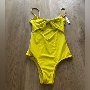 lolli swim lime green bow detail cut out one piece bikini swimwear size XS NEW